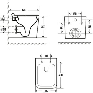 Унитаз подвесной безободковый AQUAme Rimless c сиденьем микролифт (AQM2003)