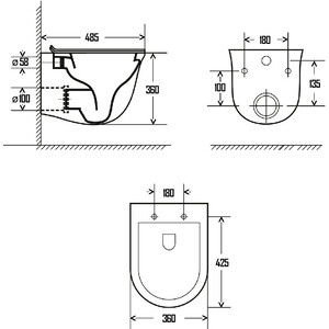 Унитаз подвесной безободковый AQUAme Rimless c сиденьем микролифт (AQM2005)