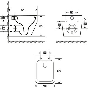 Унитаз подвесной безободковый AQUAme Rimless c сиденьем микролифт (AQM2009)