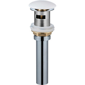 Донный клапан AQUAme Click-clack с переливом, белый (AQM7002-1W) донный клапан damixa option длинный белый глянцевый 210610200