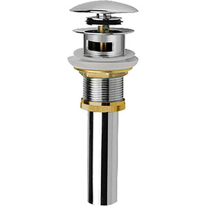 Донный клапан AQUAme Click-clack с переливом, хром (AQM7001-1) донный клапан aquame click clack glossy gold aqm7003gg
