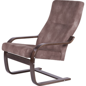 Кресло Мебелик Кристалл ткань орех, каркас орех (П0005624) кресло для отдыха мебелик денди шпон ткань ультра шоколад каркас дуб шампань шпон