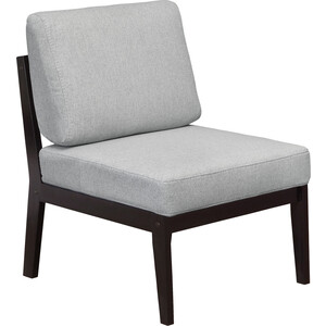 Кресло Мебелик Массив мягкое ткань серый, каркас венге (П0005657)