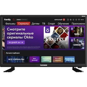 фото Телевизор telefunken tf-led24s80t2s черный hd 50hz dvb-t dvb-t2 dvb-c wifi smart tv