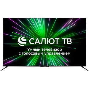 фото Телевизор hyundai h-led75bu7002 smart салют тв metal черный / 4k ultra hd