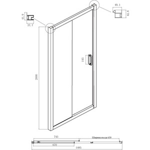 Душевая дверь Ambassador Forsa 150х200 прозрачная, хром (17021121AX)