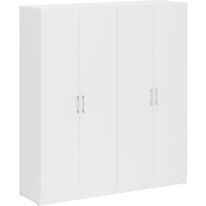 Комплект шкафов СВК Стандарт 180х52х200 белый (1024328) комплект шкафов свк стандарт 135х52х200 шкаф 2 х створчатый и пенал дуб сонома 1024407