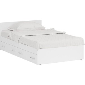 Кровать с ящиками СВК Стандарт 120х200 белый (1024228) кровать гзми орион белый 160x200