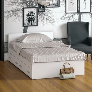 Кровать с ящиками СВК Стандарт 120х200 белый (1024228)