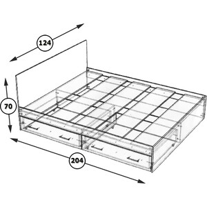 фото Кровать с ящиками свк стандарт 120х200 дуб сонома (1024242)