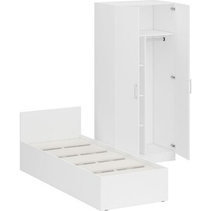 Комплект мебели СВК Стандарт кровать 80х200, шкаф 2-х створчатый 90х52х200, белый (1024250)
