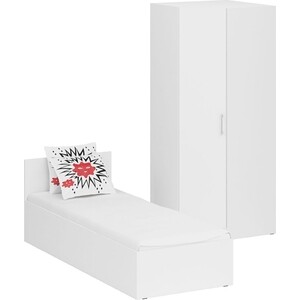 Комплект мебели СВК Стандарт кровать 80х200, шкаф угловой 81,2х81,2х200, белый (1024251) кровать свк стандарт 80х200 белый 1024221