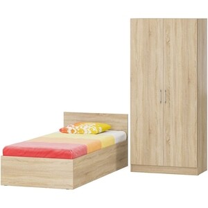 Комплект мебели СВК Стандарт кровать 90х200, шкаф 2-х створчатый 90х52х200, дуб сонома (1024333)