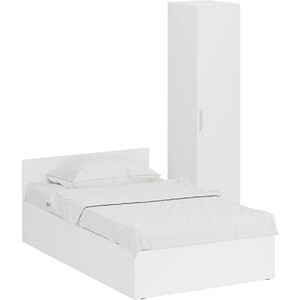 Комплект мебели СВК Стандарт кровать 120х200, пенал 45х52х200, белый (1024255) кровать детская с мягкой спинкой софа 11 800 × 1600 мм белый космопузики