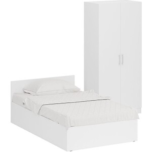 Комплект мебели СВК Стандарт кровать 120х200, шкаф 2-х створчатый 90х52х200, белый (1024256) кровать свк стандарт 120х200 белый 1024223