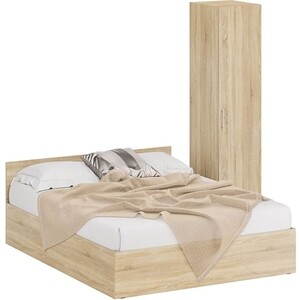 Комплект мебели СВК Стандарт кровать 160х200, пенал 45х52х200, дуб сонома (1024341) двуспальная кровать штерн дуб сонома 160х200 см
