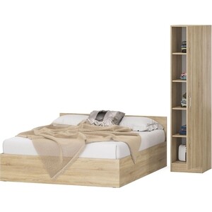 Комплект мебели СВК Стандарт кровать 160х200, пенал 45х52х200, дуб сонома (1024341)