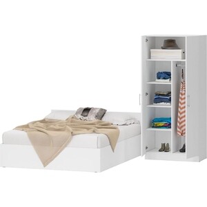Комплект мебели СВК Стандарт кровать 160х200, шкаф 2-х створчатый 90х52х200, белый (1024262)