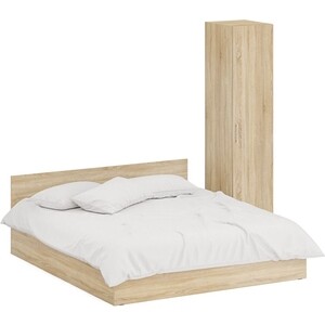 Комплект мебели СВК Стандарт кровать 180х200, пенал 45х52х200, дуб сонома (1024344) односпальная кровать лера дуб сонома светлый 80х200 см