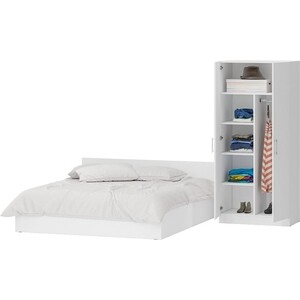 Комплект мебели СВК Стандарт кровать 180х200, шкаф 2-х створчатый 90х52х200, белый (1024265)