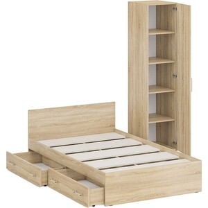 Комплект мебели СВК Стандарт кровать 120х200 с ящиками, пенал 45х52х200, дуб сонома (1024350)