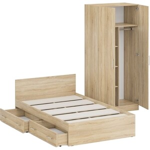 Комплект мебели СВК Стандарт кровать 120х200 с ящиками, шкаф 2-х створчатый 90х52х200, дуб сонома (1024351)