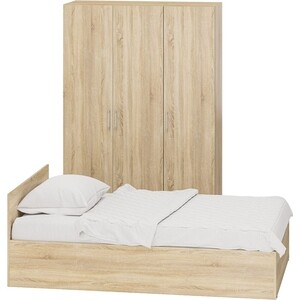 Спальня СВК Стандарт 1-1200 дуб сонома (1024366) кровать без бортика софа 11 800 × 1900 мм корпуса дуб сонома велюр мишки