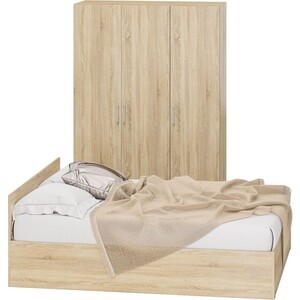 Спальня СВК Стандарт 1-1600 дуб сонома (1024370) кровать без бортика софа 11 800 × 1900 мм корпуса дуб сонома велюр мишки
