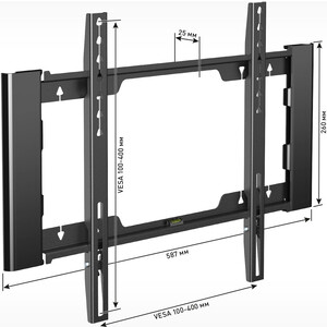 фото Кронштейн для телевизора holder lcd-f4915-b черный 26''-55'' макс.45кг настенный фиксированный