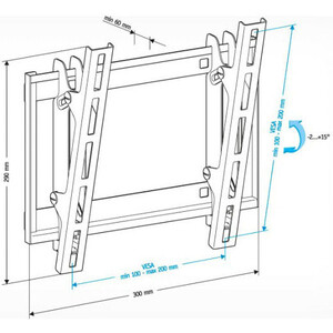 фото Кронштейн для телевизора holder lcd-t2609 черный 22''-47'' макс.40кг настенный наклон