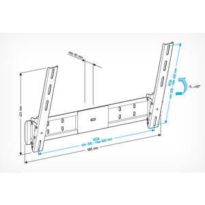 фото Кронштейн для телевизора holder lcd-t6609-b черный 42''-65'' макс.45кг настенный наклон