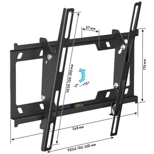 Кронштейн для телевизора Holder T3626-B черный 22"-47" макс.25кг настенный наклон