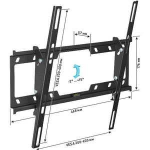 фото Кронштейн для телевизора holder t4624-b черный 32''-55'' макс.40кг настенный наклон