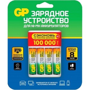 Аккумулятор + зарядное устройство GP 210AAHC/CPBR-2CR4 AA NiMH 2100mAh (4шт) блистер