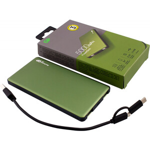 

Внешний аккумулятор GP Portable PowerBank MP05 5000mAh 2.1A 2xUSB зеленый (MP05MAG), Portable PowerBank MP05 5000mAh 2.1A 2xUSB зеленый (MP05MAG)