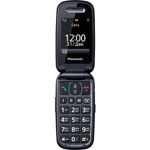 Мобильный телефон Panasonic TU456 черный раскладной KX-TU456RUB - фото 1