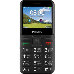Мобильный телефон Philips E207 Xenium 32Mb черный мобильный телефон philips xenium e207 черный