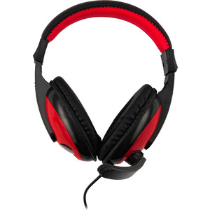 Наушники с микрофоном Oklick HS-L300 черный/красный 1.8м мониторные оголовье (1532021)