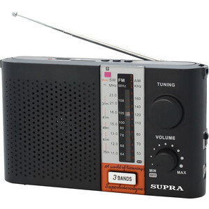 Радиоприемник Supra ST-17U черный USB SD