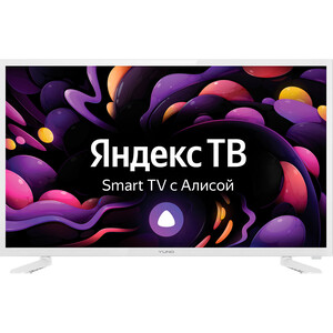 фото Телевизор yuno ulx-32tcsw2234 яндекс.тв белый hd 50hz dvb-t2 dvb-c dvb-s2 usb wifi smarttv