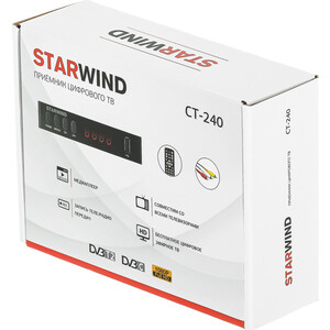 Тюнер DVB-T2 StarWind CT-240 черный