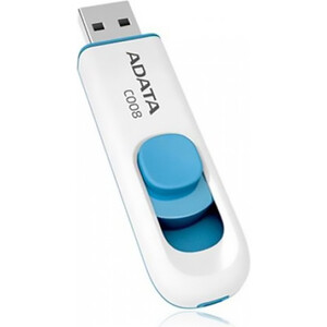 Флеш Диск A-DATA 64Gb Classic AC008 AC008-64G-RWE USB2.0 синий/белый флеш диск dato 16gb ds7012 ds7012b 16g usb2 0 синий