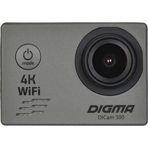 Экшн-камера Digma DiCam 300 серый видеокамера экшн digma dicam 300 grey