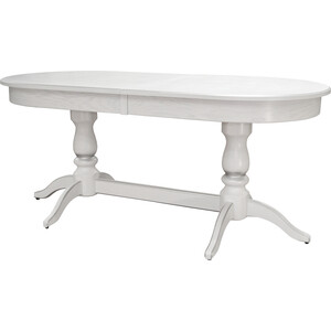 фото Обеденный стол мебелик тарун 3 раздвижной белый/серебро 150/200*84 (п0006380)