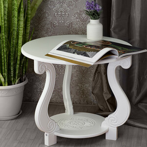 Журнальный стол Мебелик Грация (М) ЛАЙТ белый (П0006253) кушетка мебелико грация эко кожа белый правый