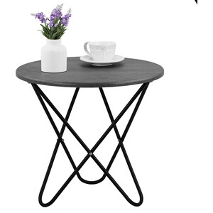 Журнальный стол Мебелик BeautyStyle 20 серый бетон/черный (П0006262) стол журнальный мебелик beautystyle 14 дуб маррон