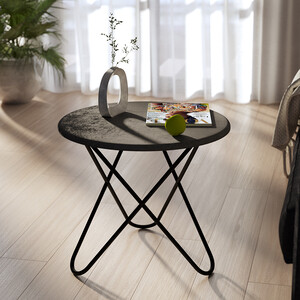 Журнальный стол Мебелик BeautyStyle 20 серый бетон/черный (П0006262)