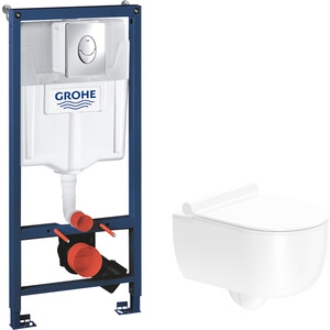 фото Комплект унитаза damixa scandinavian pure с инсталляцией grohe, сиденье микролифт (dx36c1701sc, 38721001)