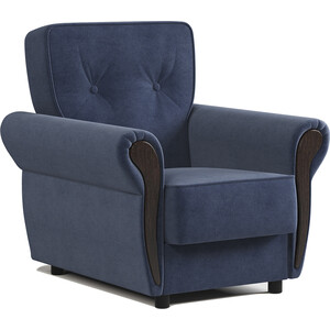 Кресло для отдыха Шарм-Дизайн Классика М велюр Ультра, миднайт кресло для отдыха мебелик денди шпон ткань ультра шоколад каркас дуб шампань шпон