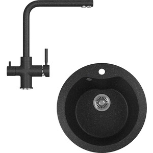

Кухонная мойка и смеситель GreenStone GRS-08S-308, GS-005-308 черный, GRS-08S-308, GS-005-308 черный
